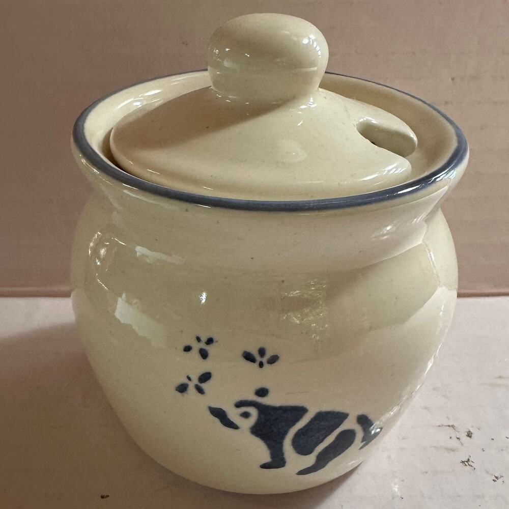 Spectrum Marketing Ltd. Vintage Stoneware Honey Pot with Lid - Panda Bear Design